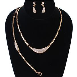 Gold Rhinestone Necklace Set