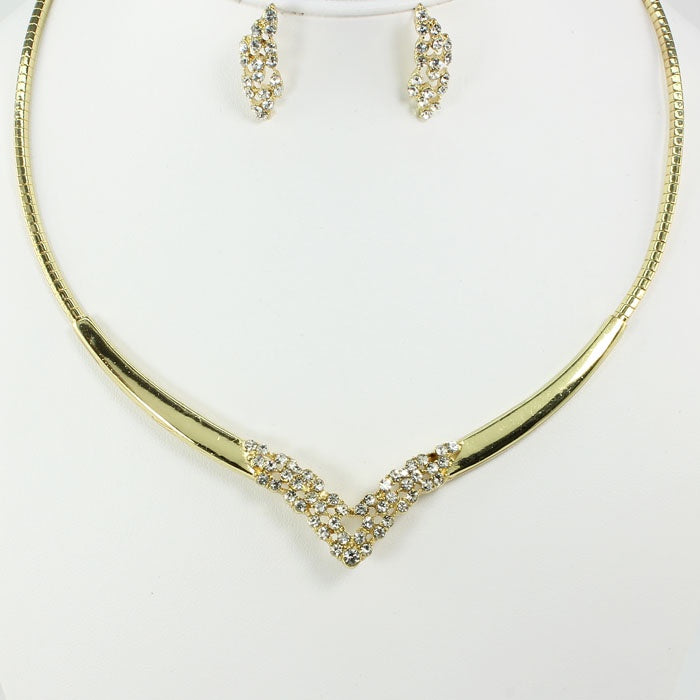 Diamond choker necklace set